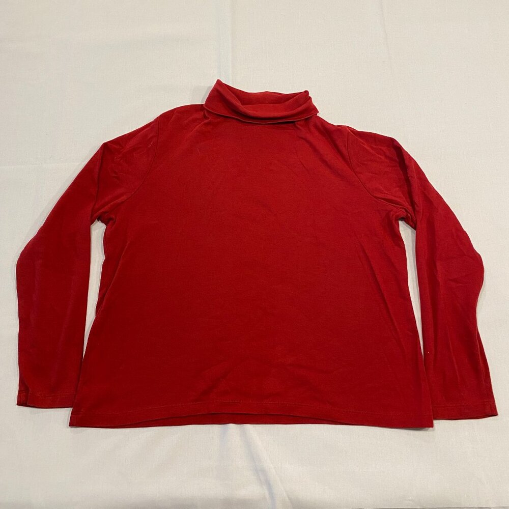 Vintage 90s LL Bean Turtleneck Long Sleeve NWOT Women's Red Large